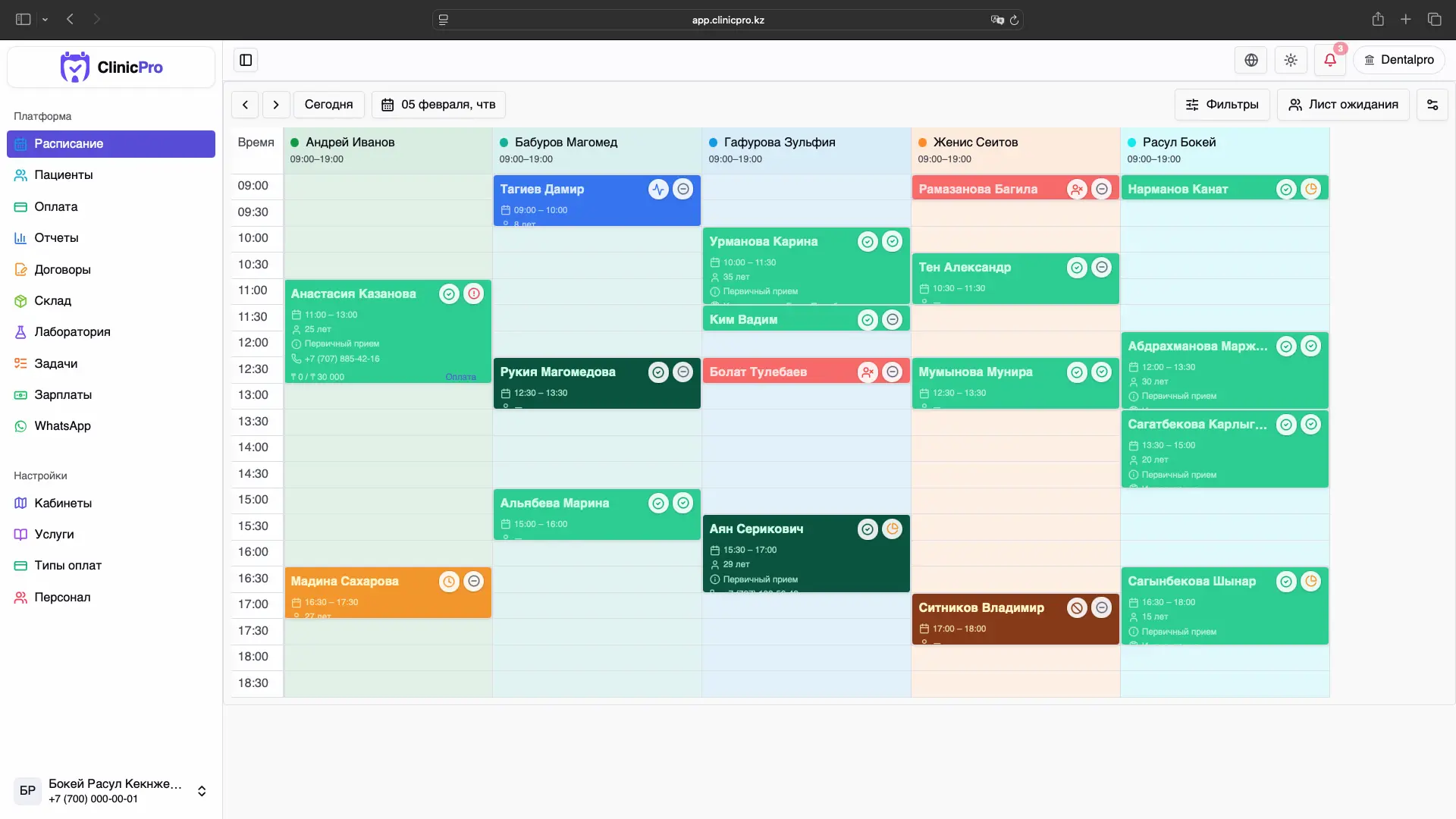 ClinicPro Dashboard